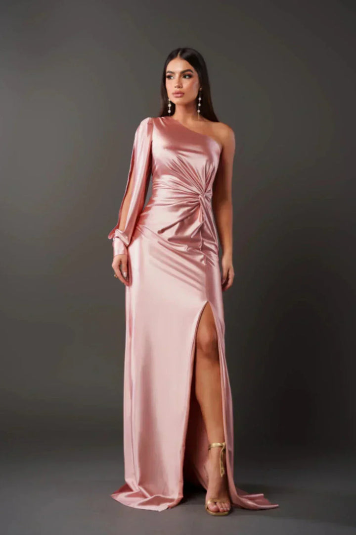 Valeria | Asymmetrical Satin Dress