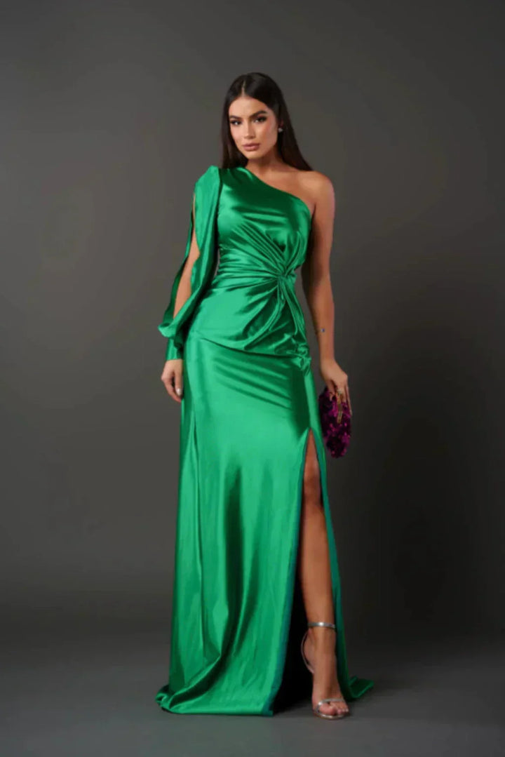 Valeria | Asymmetrical Satin Dress