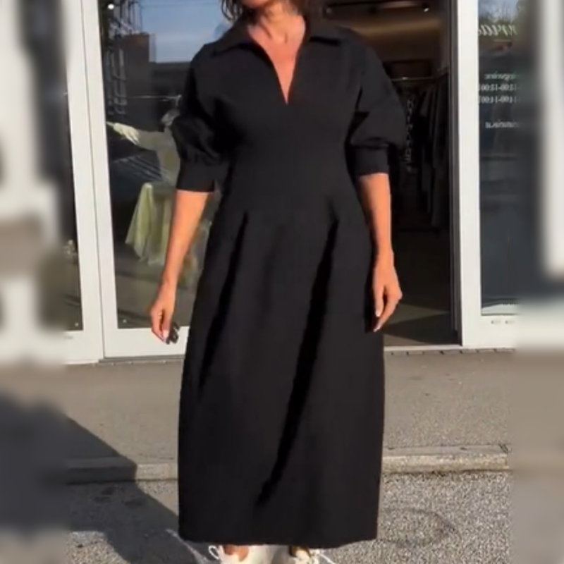 Elisa™ | Comfortable midi dress with V-neckline