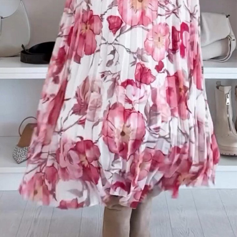 Gioia - Floral-patterned set: off-shoulder blouse & maxi skirt